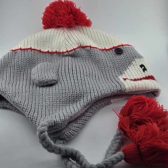 Sock Monkey Hat Fleece Lined OS - Picture 3 of 5